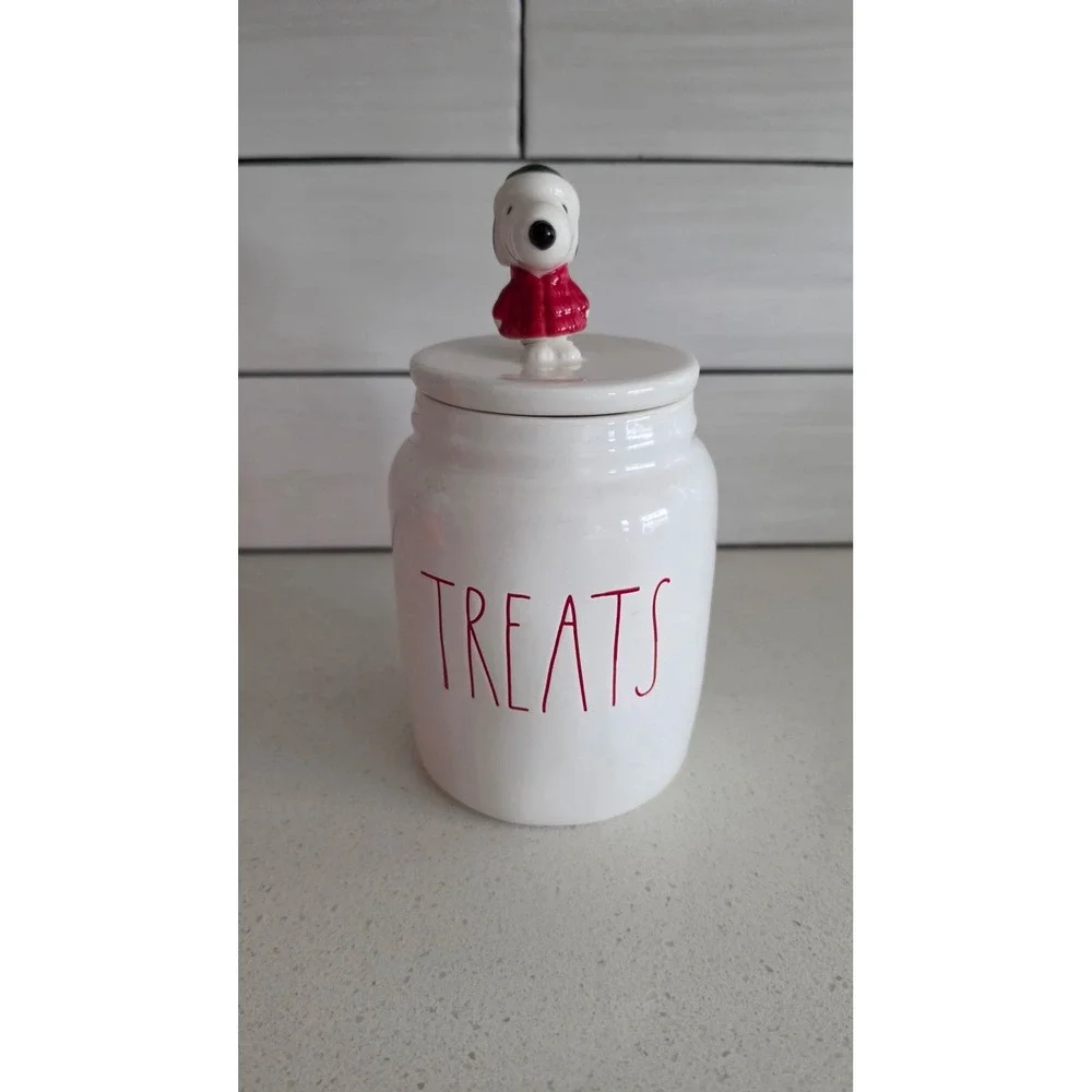 Snoopy Pet Treat Jar Puppy Cookie Canister RAE DUNN 8